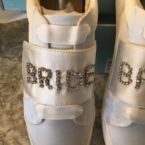 BRIDE White Satin Sneakers Betsy Johnson SZ 7